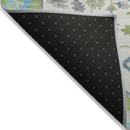 LOOMLAN Rugs Lidia Green Washable Indoor-Outdoor Rug