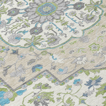 LOOMLAN Rugs Lidia Green Washable Indoor-Outdoor Rug
