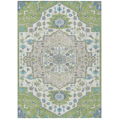 LOOMLAN Rugs Lidia Green Washable Indoor-Outdoor Rug