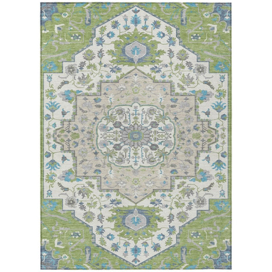 LOOMLAN Rugs Lidia Green Washable Indoor-Outdoor Rug