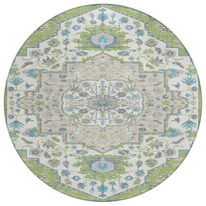 LOOMLAN Rugs Lidia Green Washable Indoor-Outdoor Rug