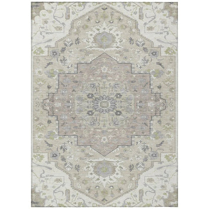 LOOMLAN Rugs Lidia Ivory Washable Indoor-Outdoor Rug