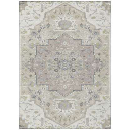 LOOMLAN Rugs Lidia Ivory Washable Indoor-Outdoor Rug