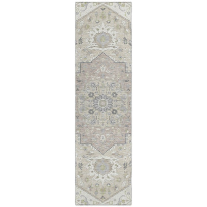 LOOMLAN Rugs Lidia Ivory Washable Indoor-Outdoor Rug
