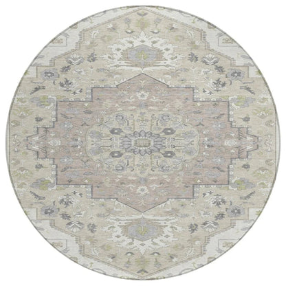 LOOMLAN Rugs Lidia Ivory Washable Indoor-Outdoor Rug