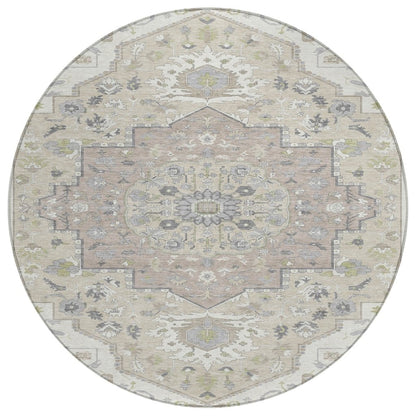 LOOMLAN Rugs Lidia Ivory Washable Indoor-Outdoor Rug