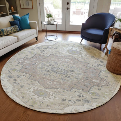 LOOMLAN Rugs Lidia Ivory Washable Indoor-Outdoor Rug