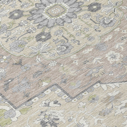 LOOMLAN Rugs Lidia Ivory Washable Indoor-Outdoor Rug