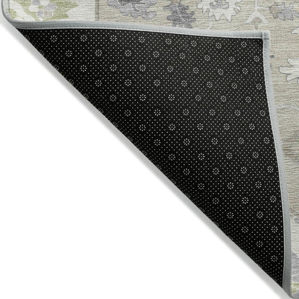 LOOMLAN Rugs Lidia Ivory Washable Indoor-Outdoor Rug