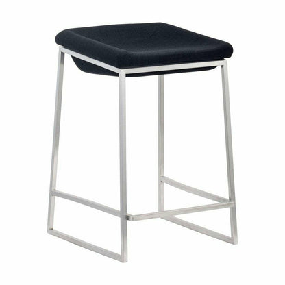 Lids Counter Stool (Set of 2) Dark Gray - Sideboards and Things Back Type_Backless, Back Type_With Back, Color_Gray, Color_Silver, Depth_10-20, Finish_Brushed, Height_20-30, Materials_Metal, Metal Type_Steel, Number of Pieces_2PC Set, Product Type_Counter Height, Seat Material_Upholstery, Shape_Armless, Upholstery Type_Fabric Blend, Upholstery Type_Polyester, Width_10-20