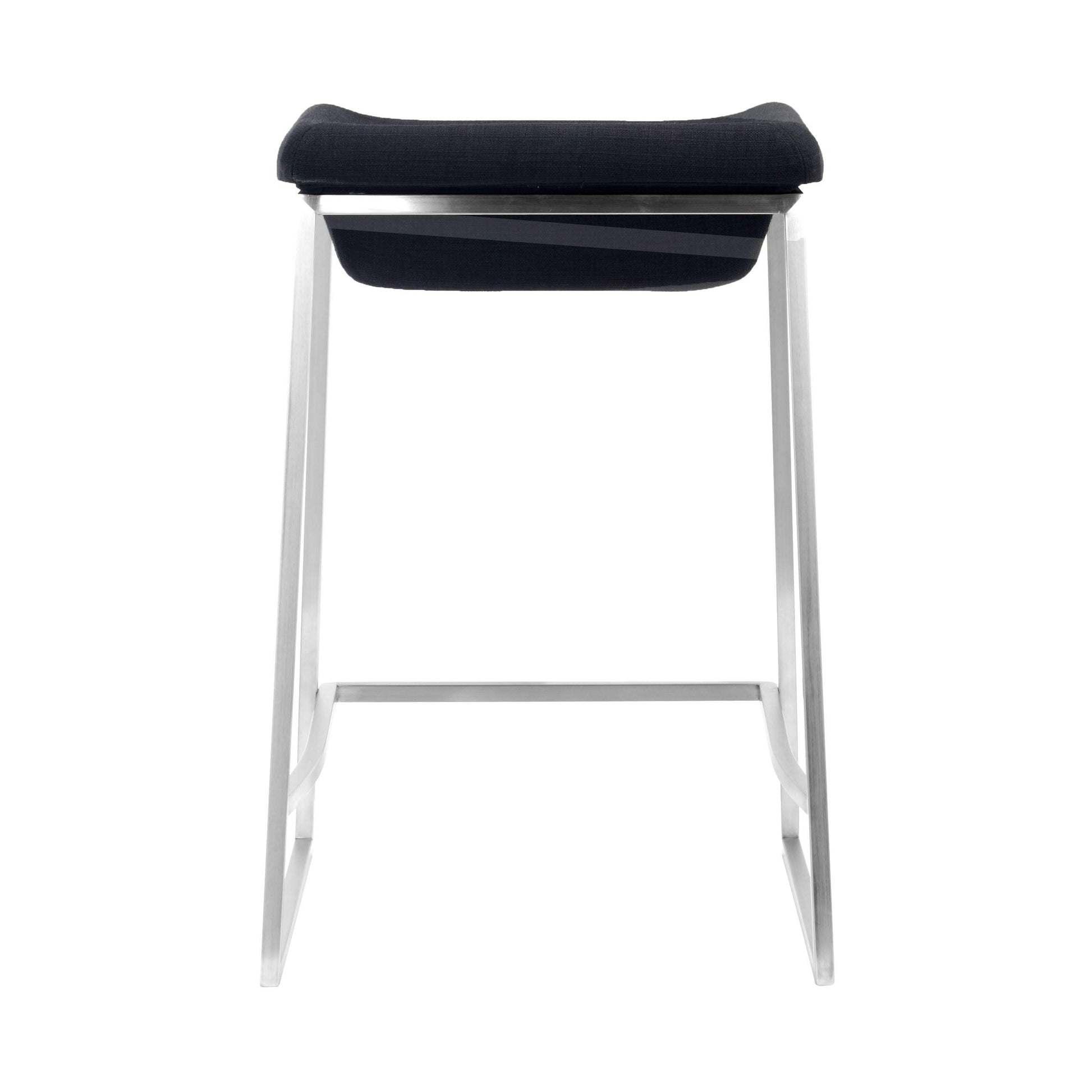 Lids Counter Stool (Set of 2) Dark Gray - Sideboards and Things Back Type_Backless, Back Type_With Back, Color_Gray, Color_Silver, Depth_10-20, Finish_Brushed, Height_20-30, Materials_Metal, Metal Type_Steel, Number of Pieces_2PC Set, Product Type_Counter Height, Seat Material_Upholstery, Shape_Armless, Upholstery Type_Fabric Blend, Upholstery Type_Polyester, Width_10-20