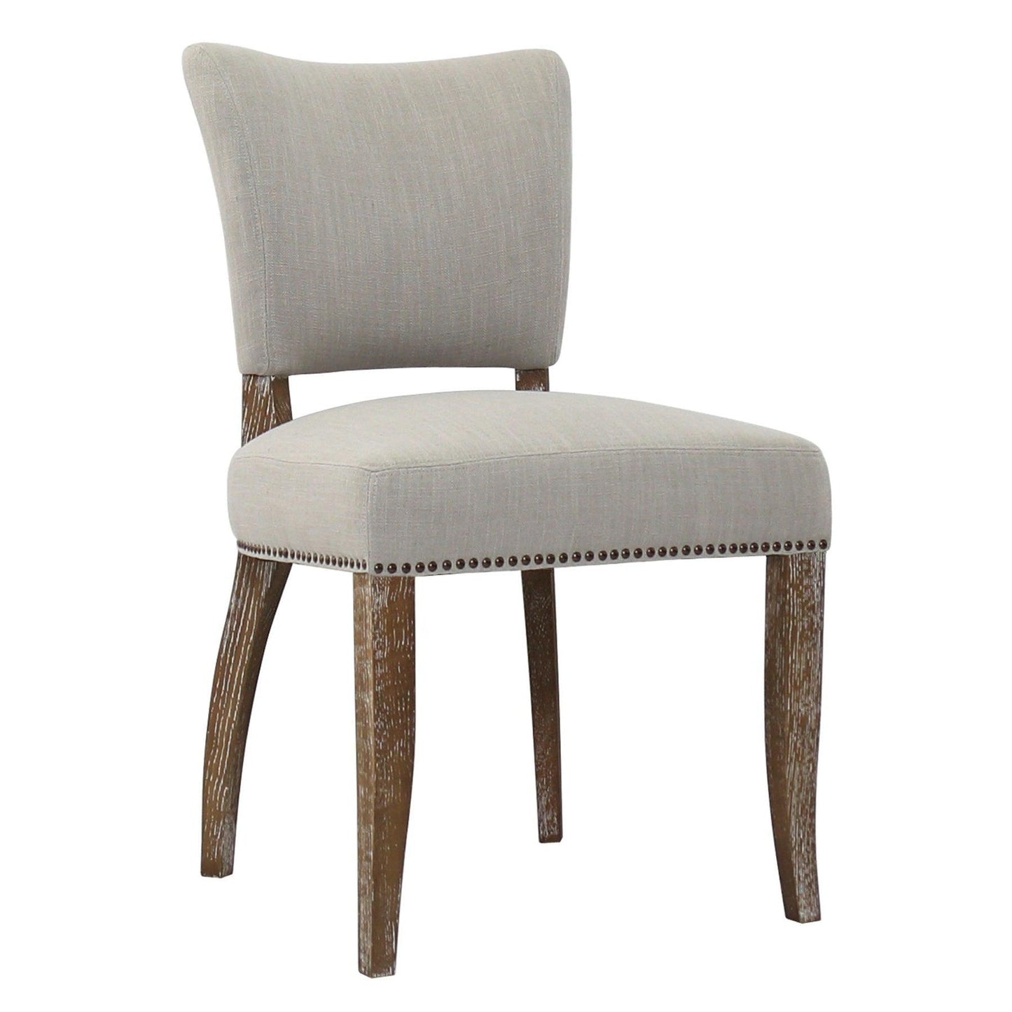 Light Beige 2PC Dining Chairs Set Armless with Floating Back - Sideboards and Things Back Type_Floating Back, Back Type_With Back, Brand_LH Imports, Color_Gray, Legs Material_Wood, Number of Pieces_2PC Set, Product Type_Dining Height, Seat Material_Upholstery, Shape_Armless, Upholstery Type_Fabric Blend, Wood Species_Oak