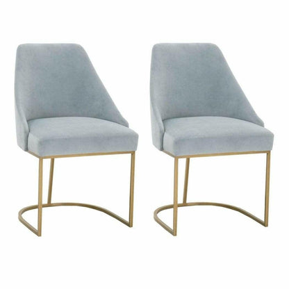 Light Blue Parissa Dining Chair, Set of 2 Coastal Velvet, Brushed Gold - Sideboards and Things Accents_Gold, Accents_Silver, Back Type_With Back, Brand_Essentials For Living, Color_Blue, Color_Gray, Legs Material_Metal, Materials_Metal, Metal Type_Steel, Number of Pieces_2PC Set, Product Type_Dining Height, Upholstery Type_Fabric Blend, Upholstery Type_Velvet