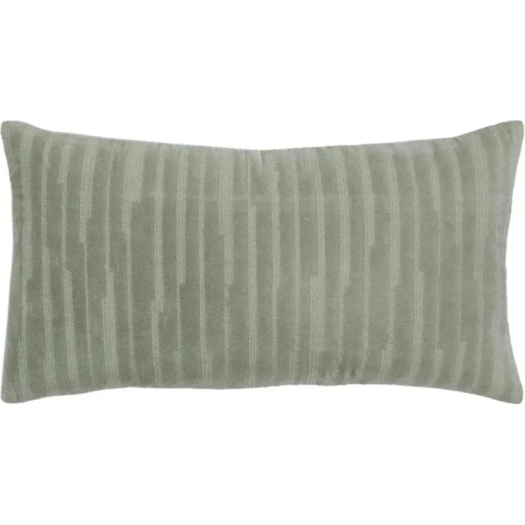 Lila Embroidered Stripes Lumbar Pillow Cover Insert