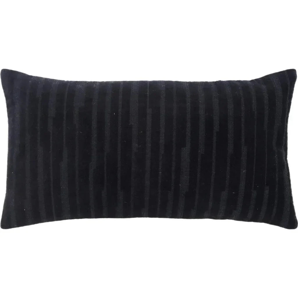 Lila Embroidered Stripes Lumbar Pillow Cover Insert