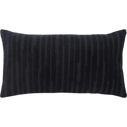 Lila Embroidered Stripes Lumbar Pillow Cover Insert