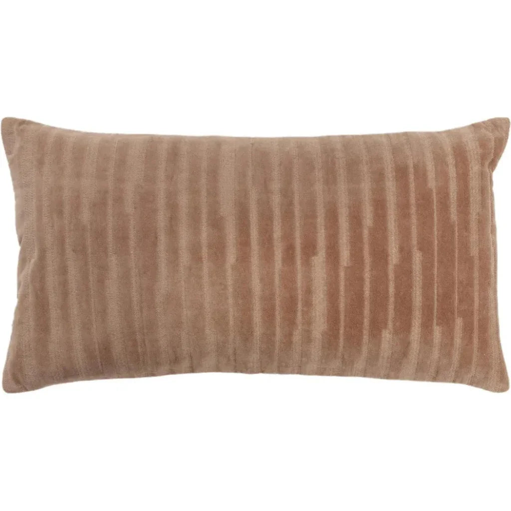 Lila Embroidered Stripes Lumbar Pillow Cover Insert