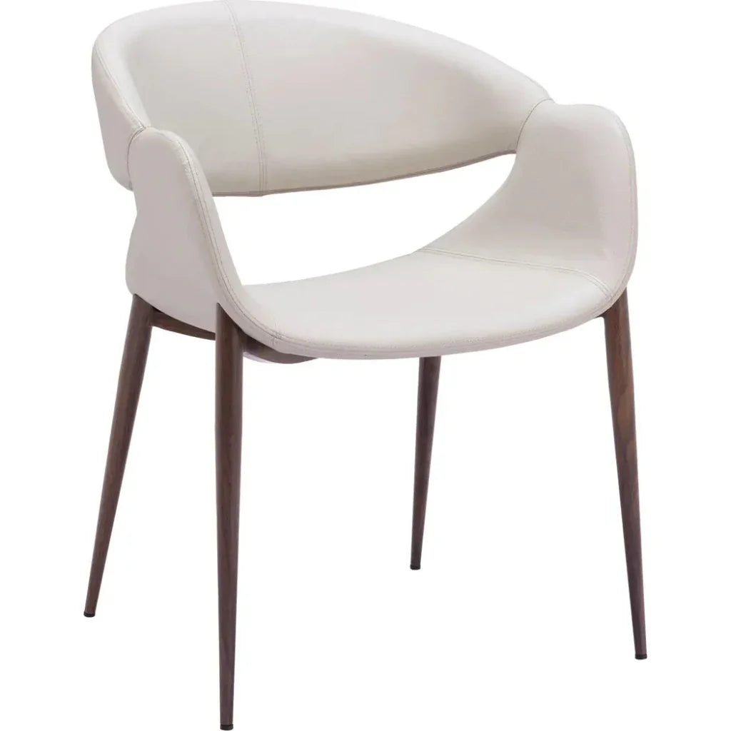 Limay Dining Chair (Set of 2) Beige & Walnut - LOOMLAN - Zuo Modern - Dining Chairs