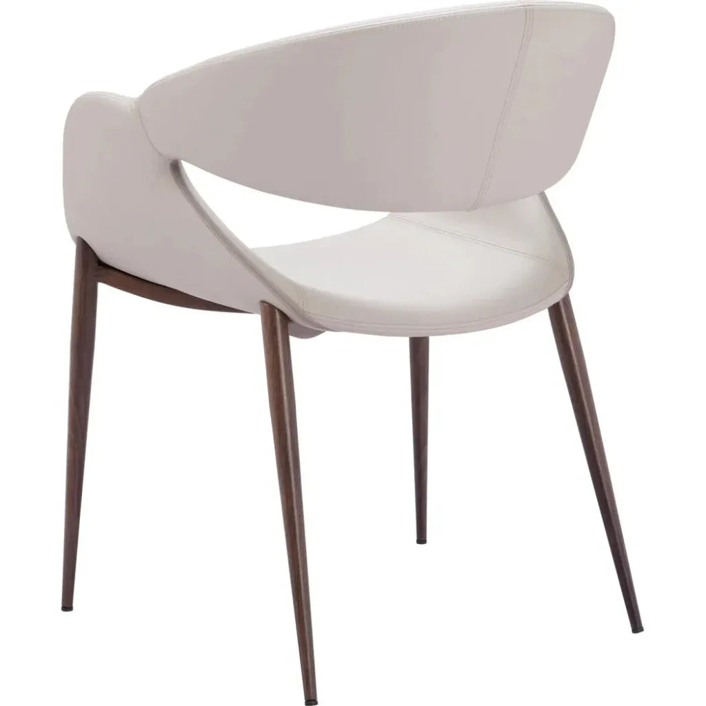 Limay Dining Chair (Set of 2) Beige & Walnut - LOOMLAN - Zuo Modern - Dining Chairs