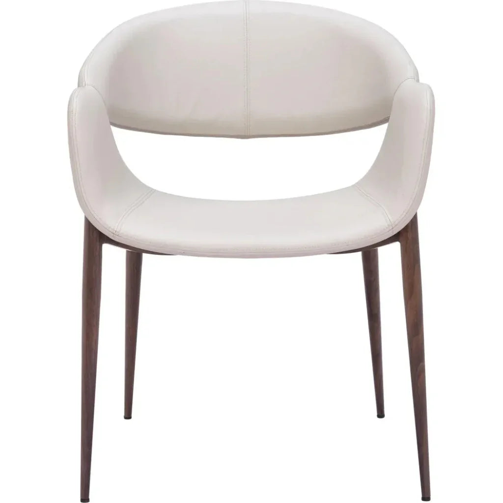 Limay Dining Chair (Set of 2) Beige & Walnut - LOOMLAN - Zuo Modern - Dining Chairs