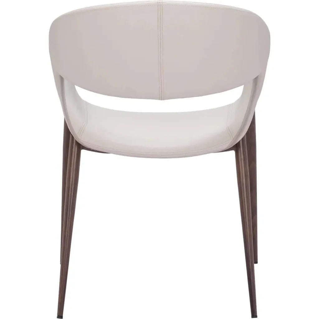 Limay Dining Chair (Set of 2) Beige & Walnut - LOOMLAN - Zuo Modern - Dining Chairs