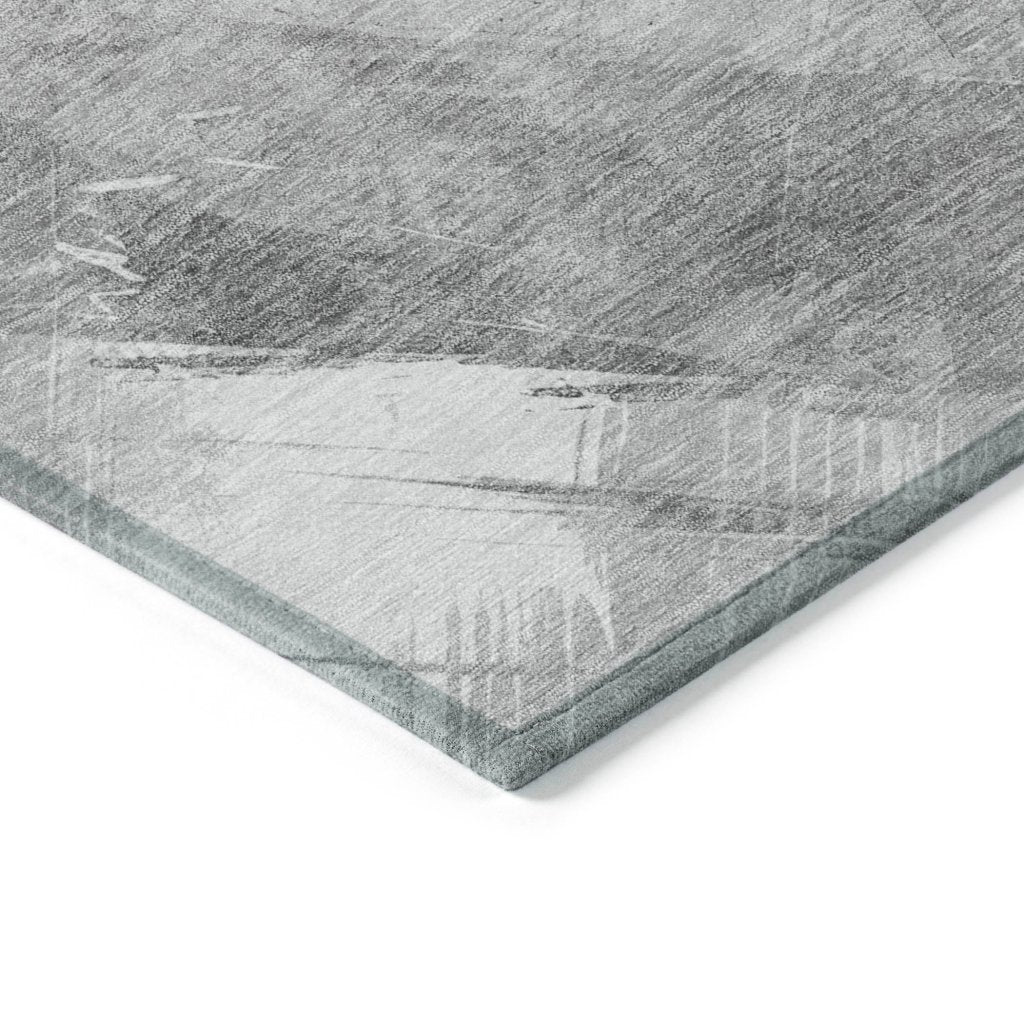 LOOMLAN Rugs Linavie Gray Washable Indoor-Outdoor Rug