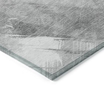 LOOMLAN Rugs Linavie Gray Washable Indoor-Outdoor Rug