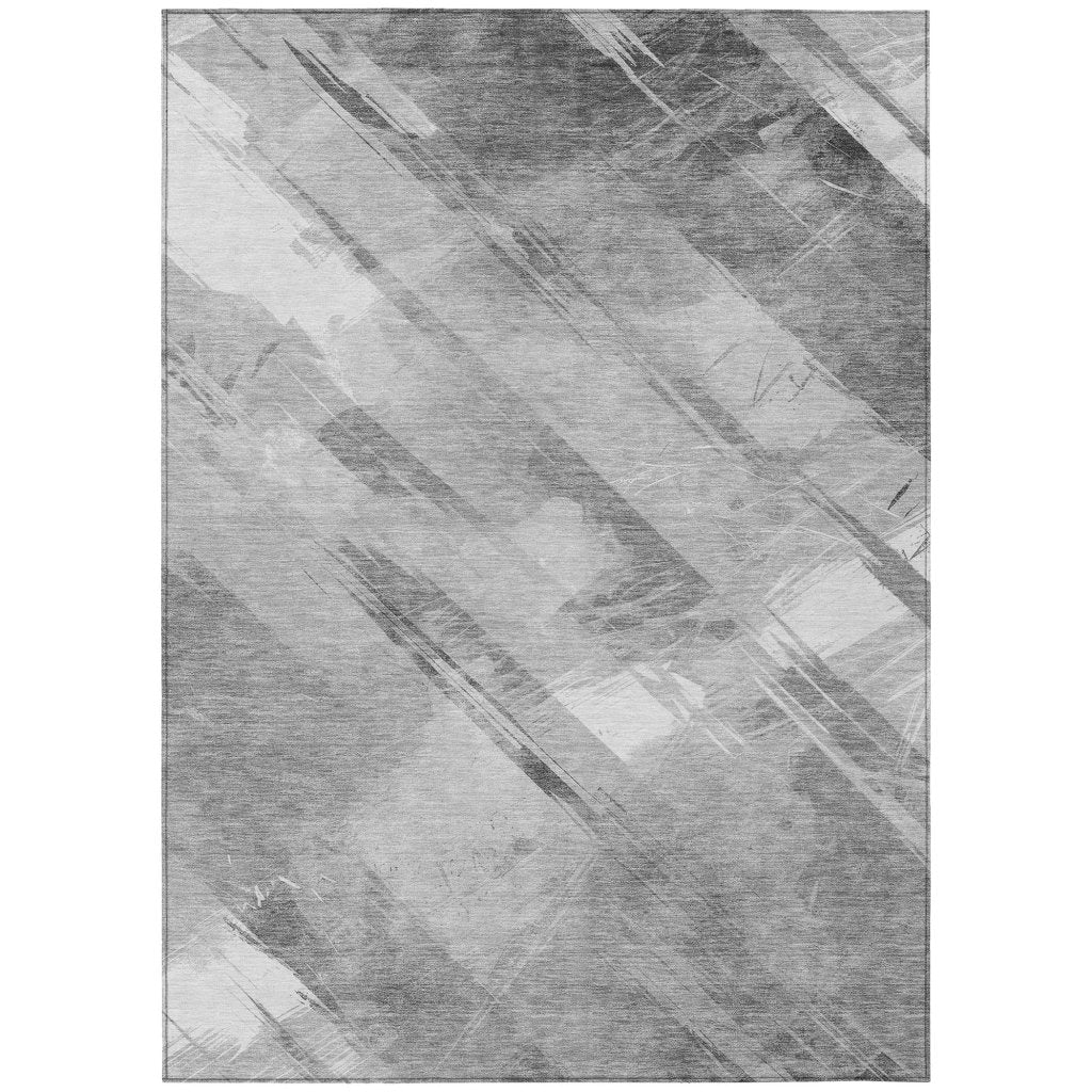 LOOMLAN Rugs Linavie Gray Washable Indoor-Outdoor Rug