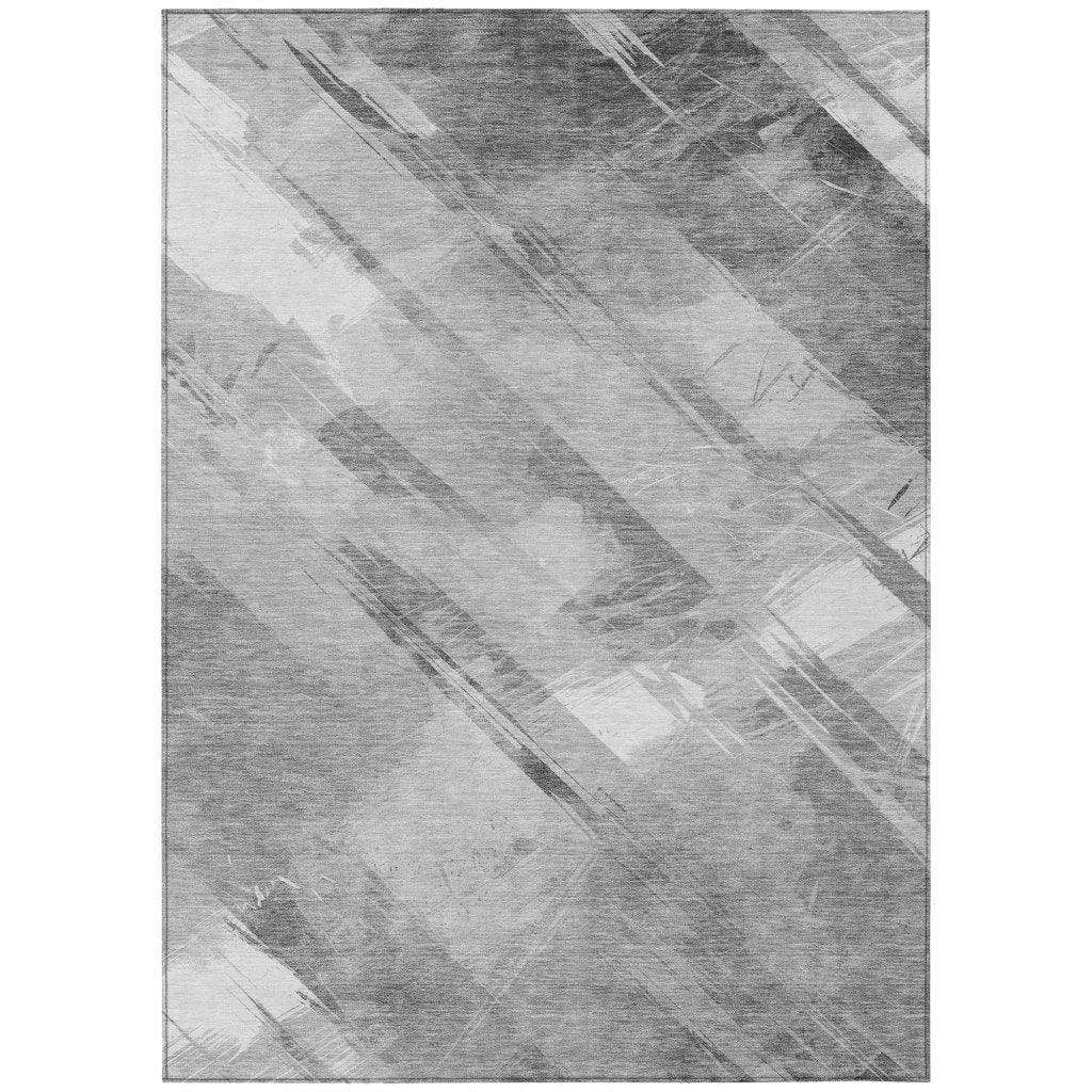 LOOMLAN Rugs Linavie Gray Washable Indoor-Outdoor Rug