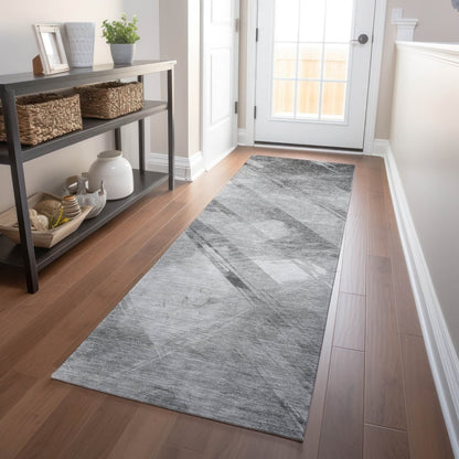 LOOMLAN Rugs Linavie Gray Washable Indoor-Outdoor Rug