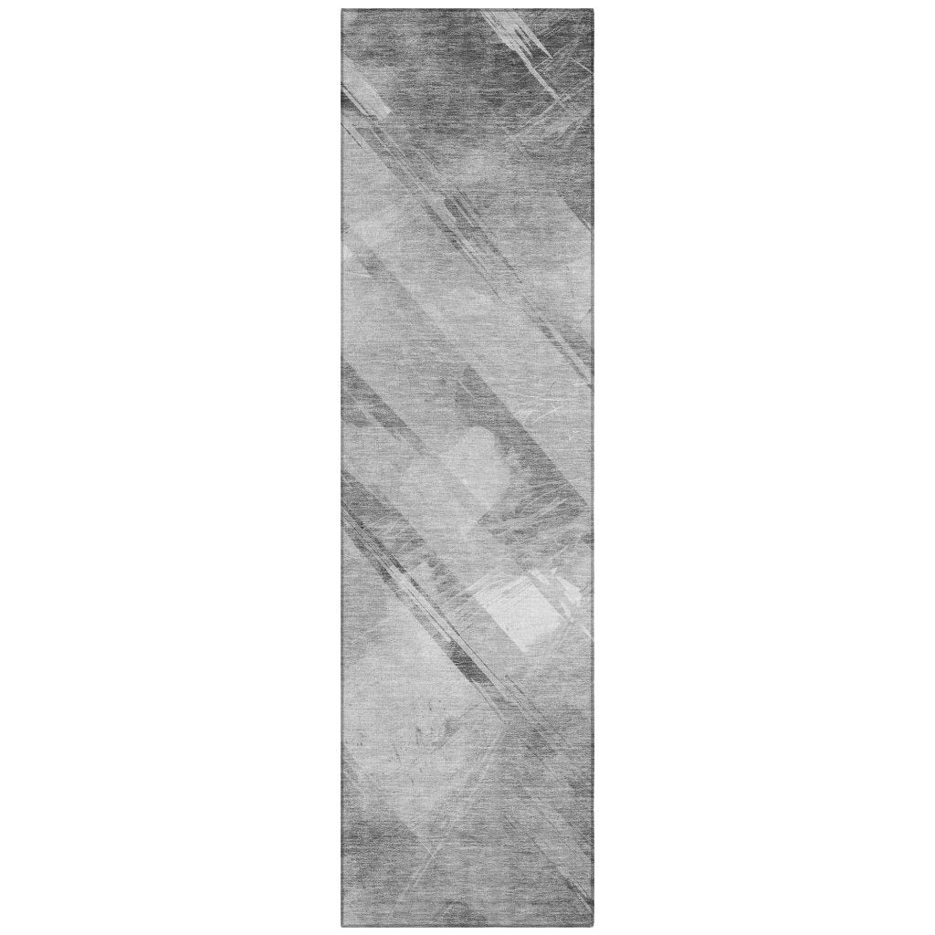 LOOMLAN Rugs Linavie Gray Washable Indoor-Outdoor Rug