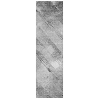 LOOMLAN Rugs Linavie Gray Washable Indoor-Outdoor Rug
