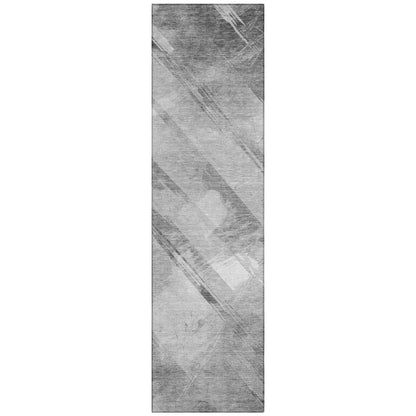 LOOMLAN Rugs Linavie Gray Washable Indoor-Outdoor Rug