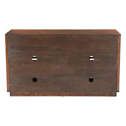 Linea Credenza Walnut - Sideboards and Things Color_Natural, Depth_10-20, Features_With Drawers, Features_With Shelves, Height_30-40, Materials_Wood, Product Type_Credenza, Width_50-60, Wood Species_MDF, Wood Species_Rubberwood