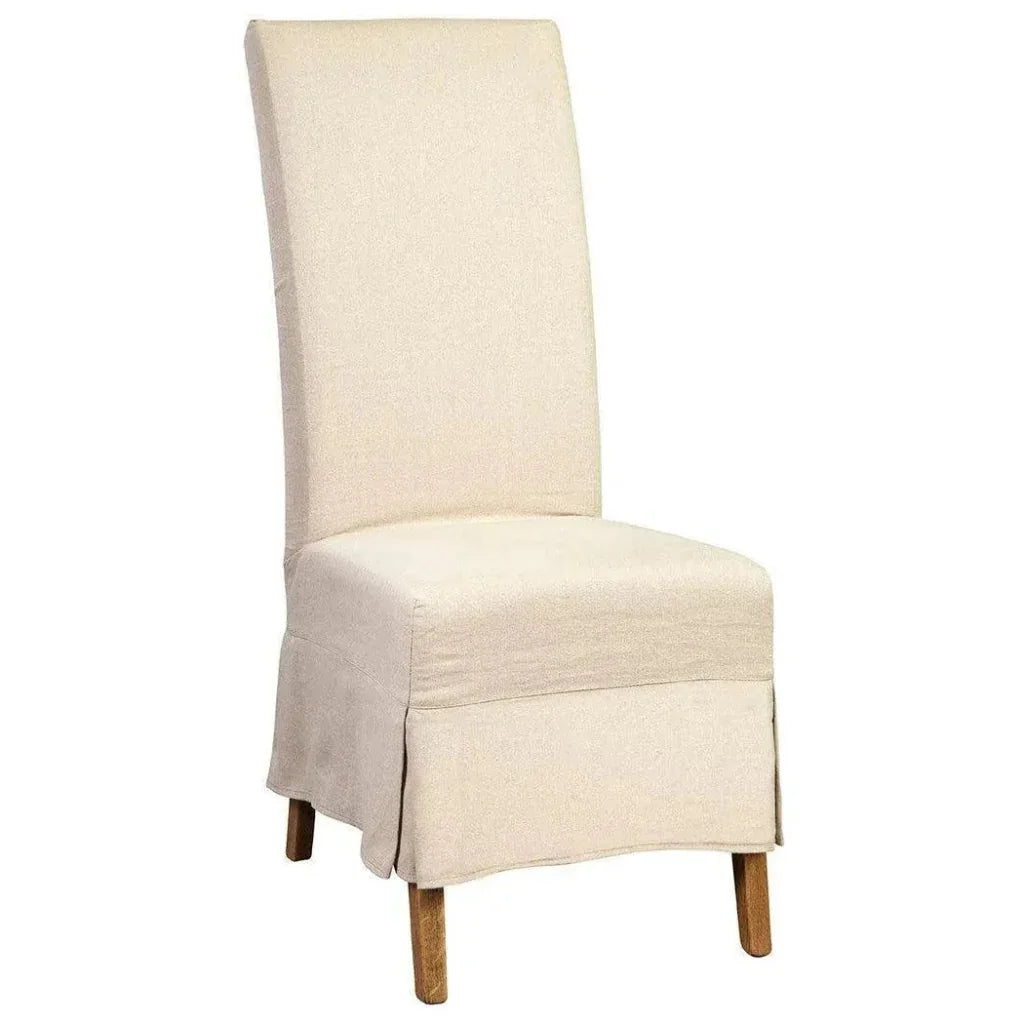 Linen Slip Covered Parsons Chair Set of 2 - LOOMLAN - Furniture Classics - Dining Chairs
