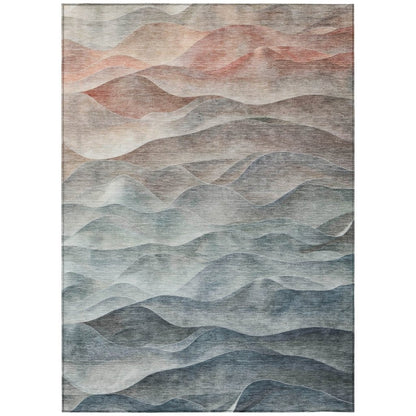 LOOMLAN Rugs Linover Teal Washable Indoor-Outdoor Rug