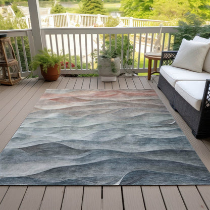 LOOMLAN Rugs Linover Teal Washable Indoor-Outdoor Rug