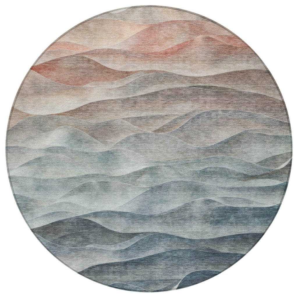 LOOMLAN Rugs Linover Teal Washable Indoor-Outdoor Rug