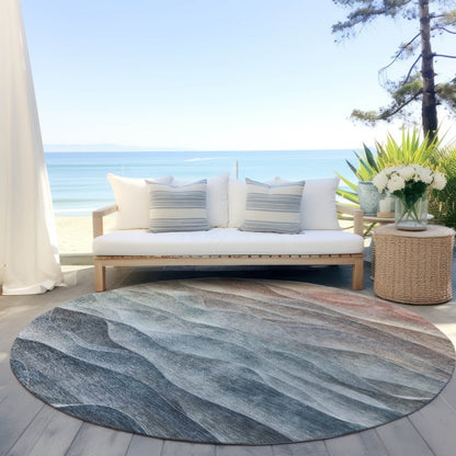 LOOMLAN Rugs Linover Teal Washable Indoor-Outdoor Rug