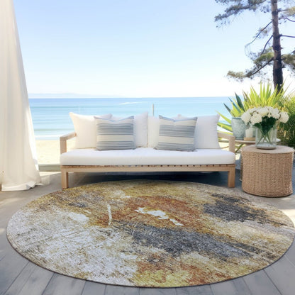 LOOMLAN Rugs Linta Brown Washable Indoor-Outdoor Rug