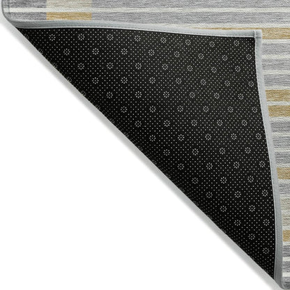 LOOMLAN Rugs Linzia Gray Washable Indoor-Outdoor Rug