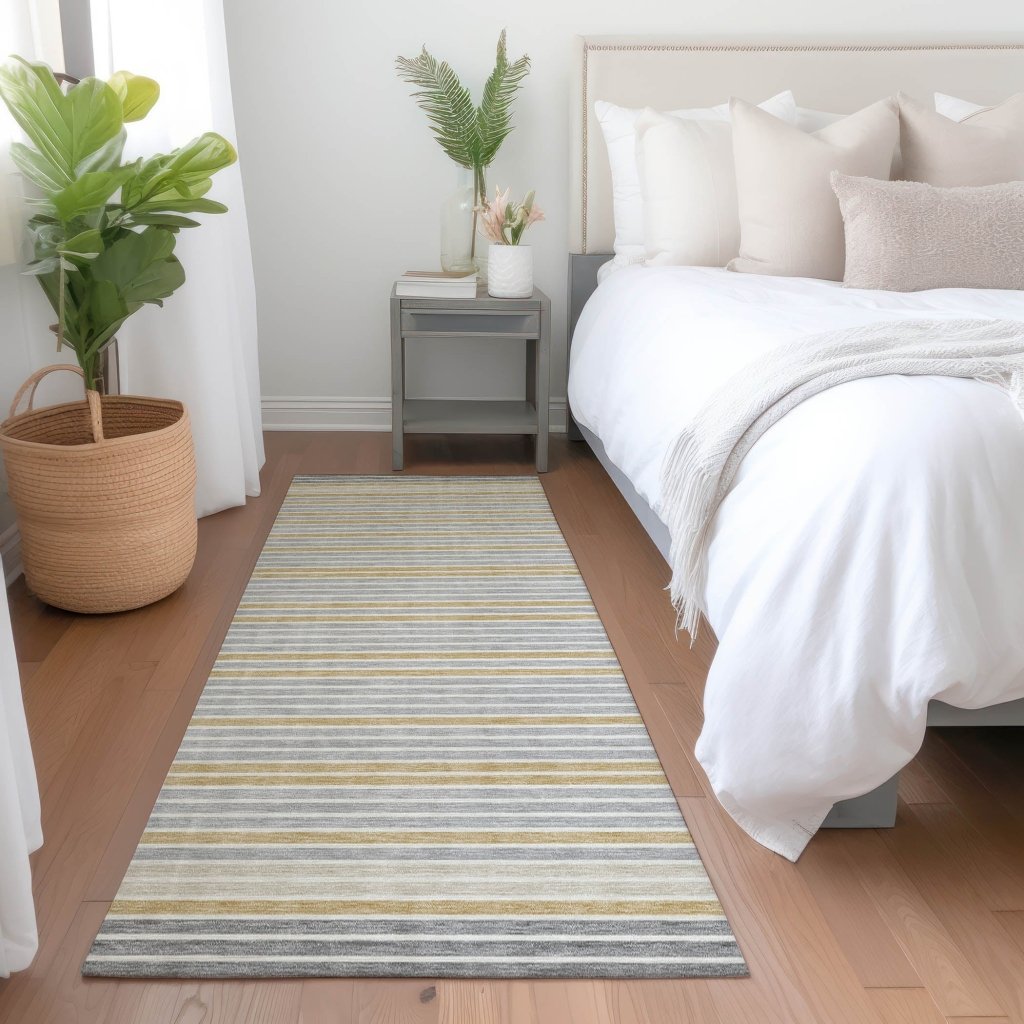 LOOMLAN Rugs Linzia Gray Washable Indoor-Outdoor Rug