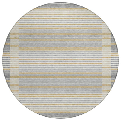 LOOMLAN Rugs Linzia Gray Washable Indoor-Outdoor Rug
