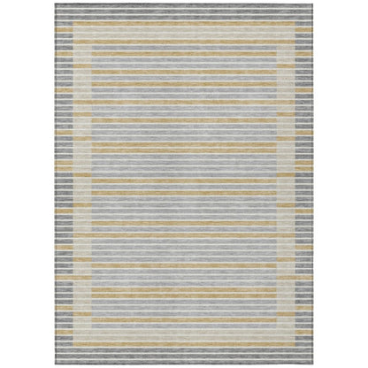 LOOMLAN Rugs Linzia Gray Washable Indoor-Outdoor Rug