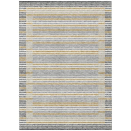 LOOMLAN Rugs Linzia Gray Washable Indoor-Outdoor Rug