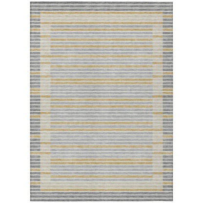 LOOMLAN Rugs Linzia Gray Washable Indoor-Outdoor Rug