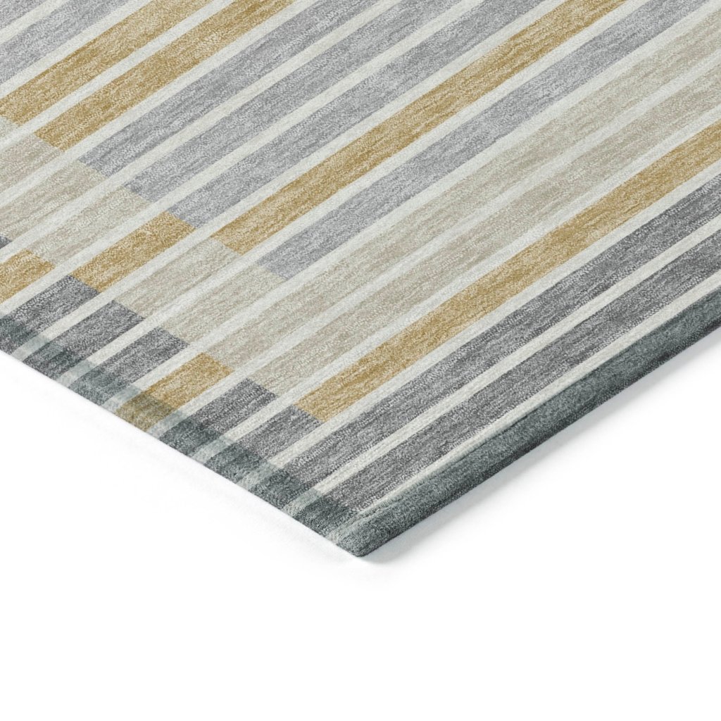 LOOMLAN Rugs Linzia Gray Washable Indoor-Outdoor Rug