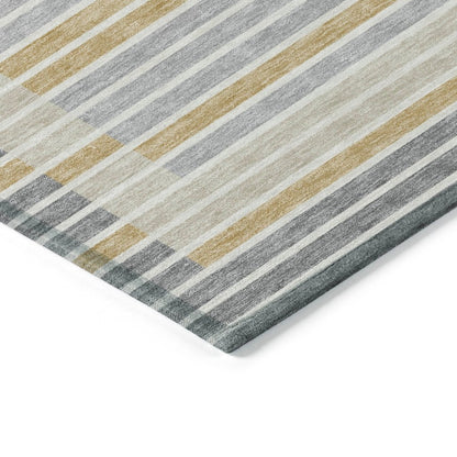 LOOMLAN Rugs Linzia Gray Washable Indoor-Outdoor Rug