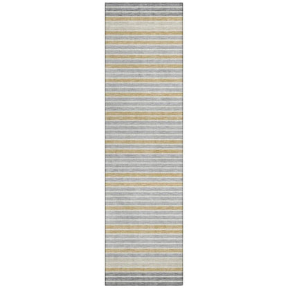 LOOMLAN Rugs Linzia Gray Washable Indoor-Outdoor Rug