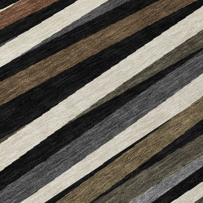 LOOMLAN Rugs Liora Black Washable Indoor-Outdoor Rug